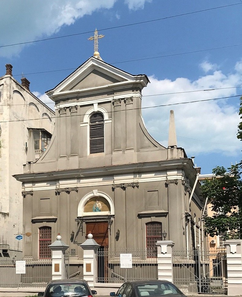 Kostel sv. Petra v Odese s malým muzeem katolické, pův. francouzské farnosti