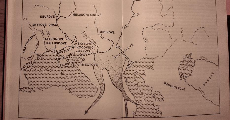 Obr. 3. Mapa sídel skytských kmenů podle Hérodota.