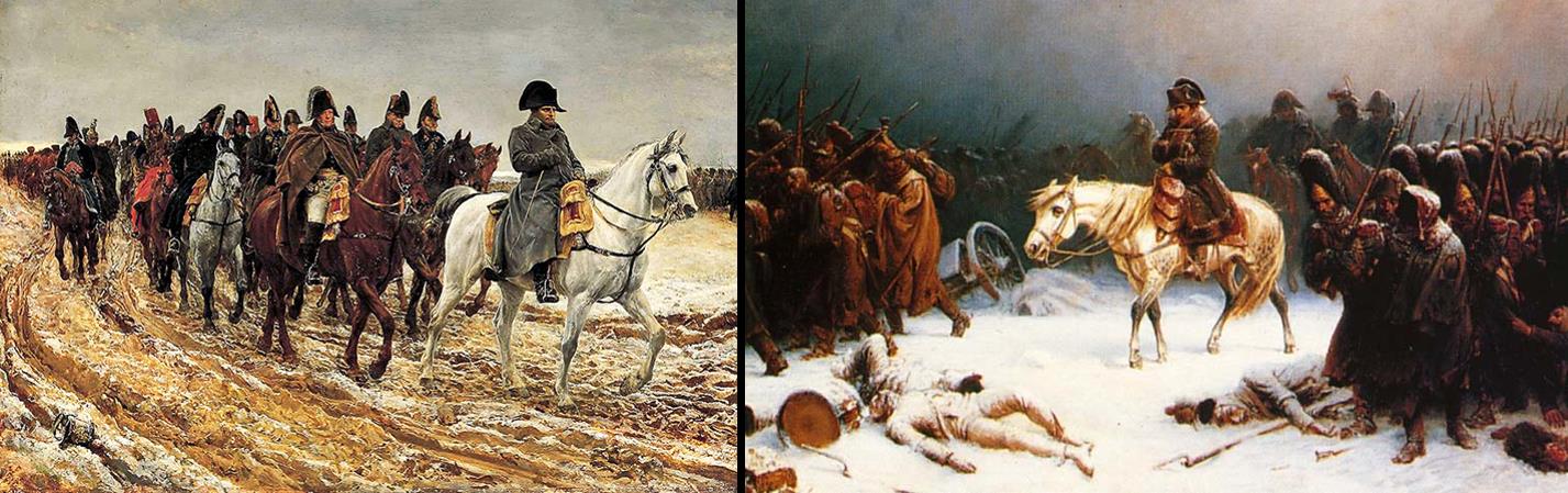Obr. 5. Napoleon v roce 1812. Vlevo: cestou tam. Vpravo: cestou zpátky.