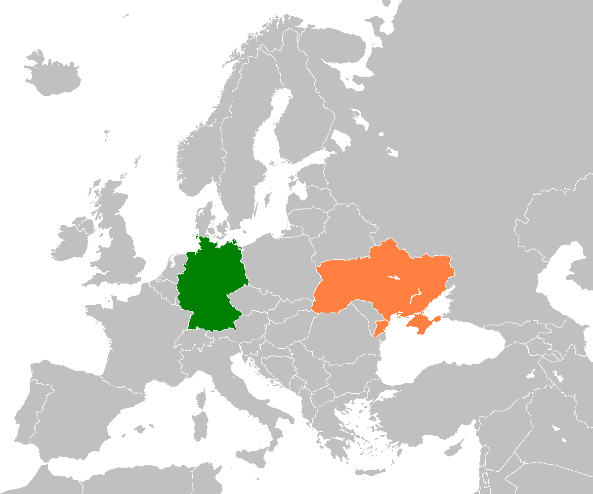 mapa-Německo a Ukrajina